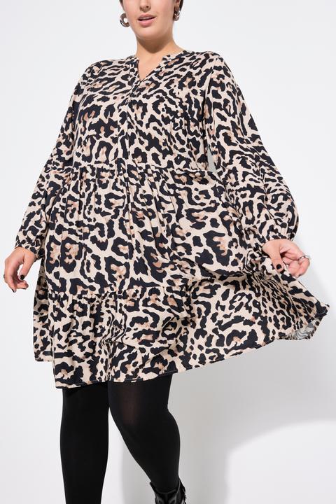 Actual product image Studio Untold Leopard Print Flounce Panel Dress (50, 52)