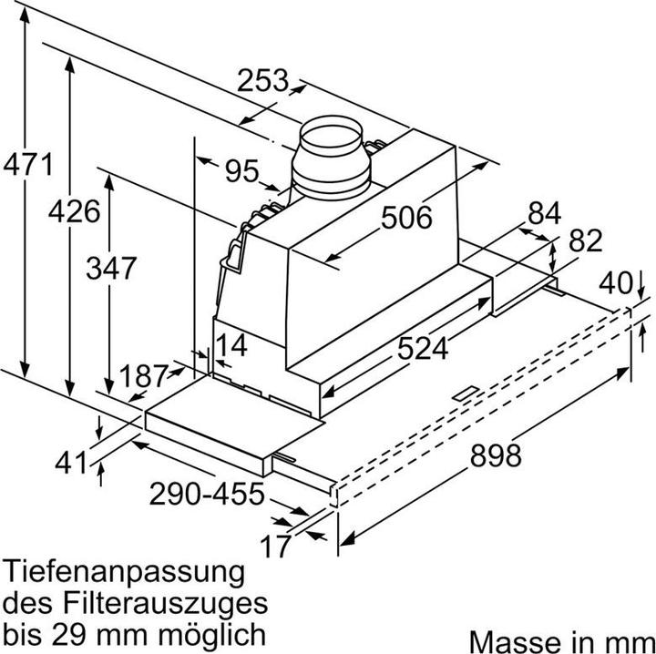 Image du produit Bosch Hausgeräte DFS097A51 (Hotte à tiroir, Hotte intégrée)