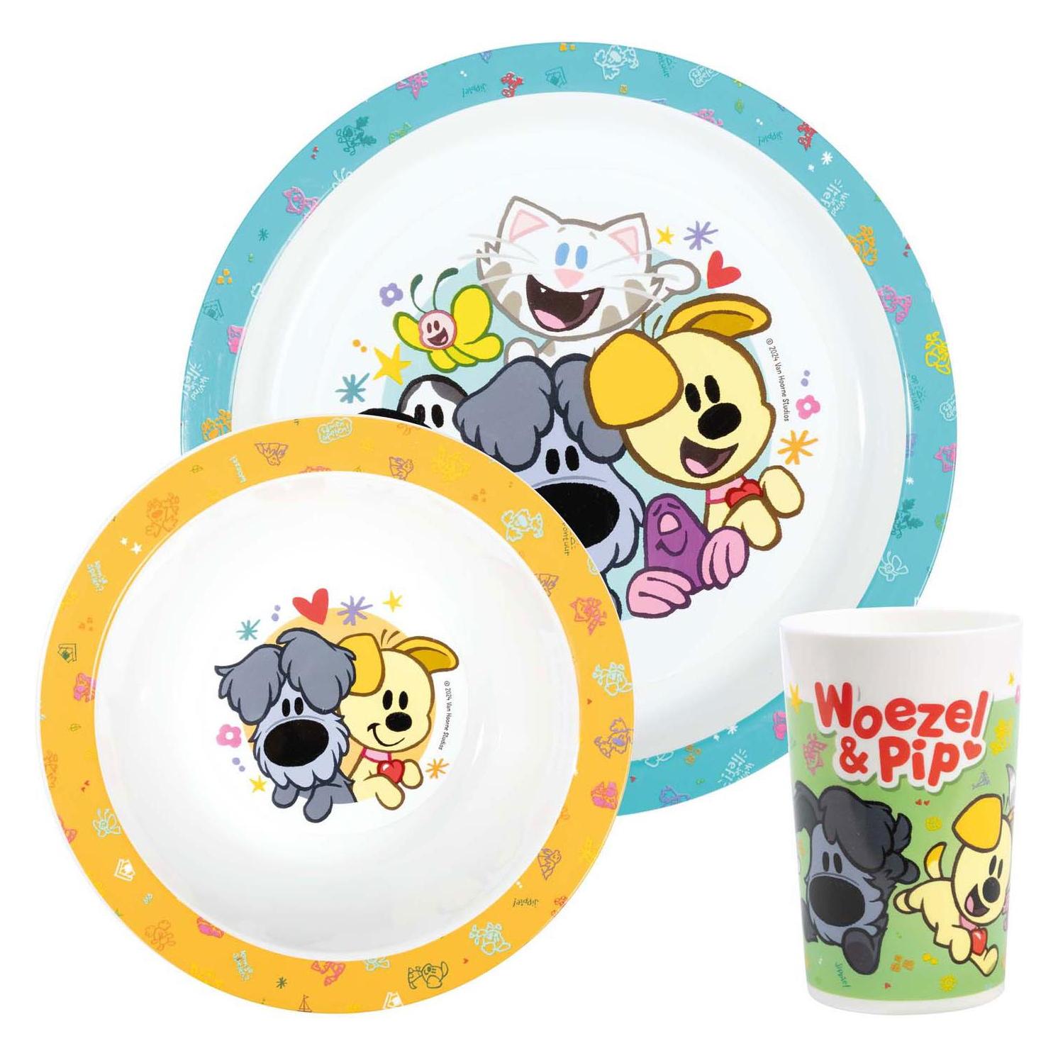 Bambolino Toys, Kinderservies + Bestek, Woezel & Pip Essgeschirr Melamin