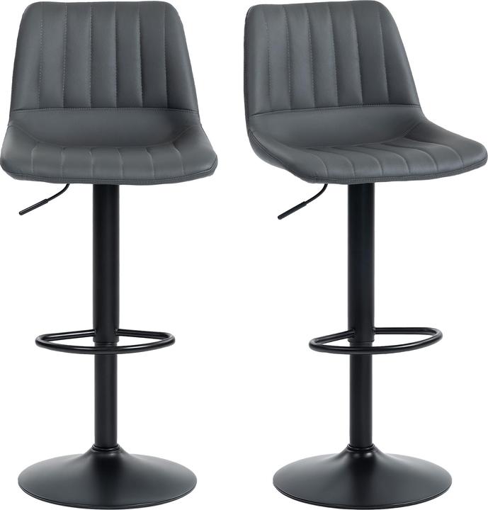 Actual product image Homcom Barhocker Kunstleder, Stahl Dunkelgrau