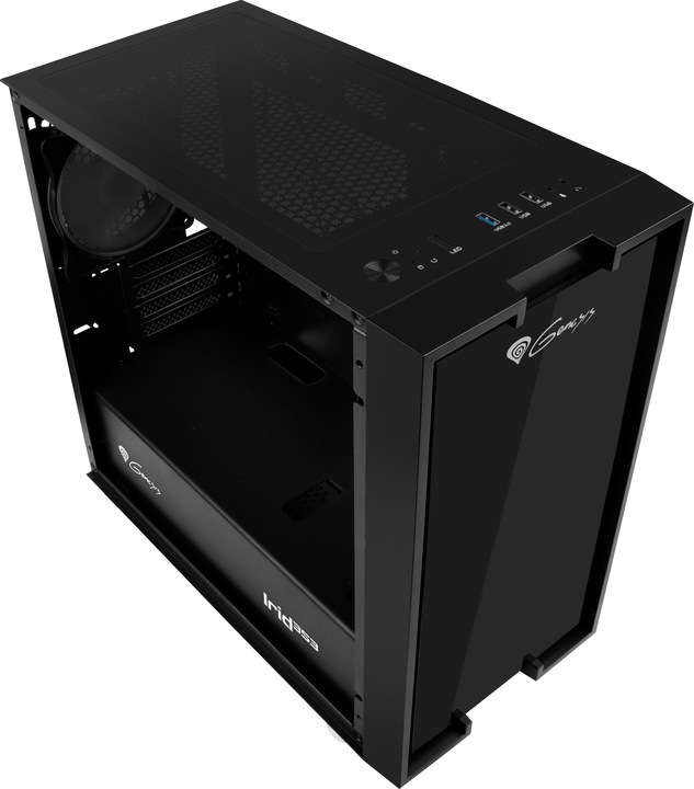 Actual product image Natec GENESIS Irid 353 ARGB - Micro Tower - PC - Acrylonitrile Butadiene Styrene (ABS) - S (ATX, Mini-ATX)