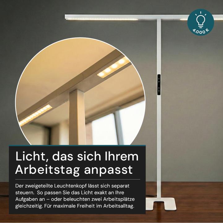 Actual product image Luxula LED office floor lamp - Slim Line, Duo (5000 lm)