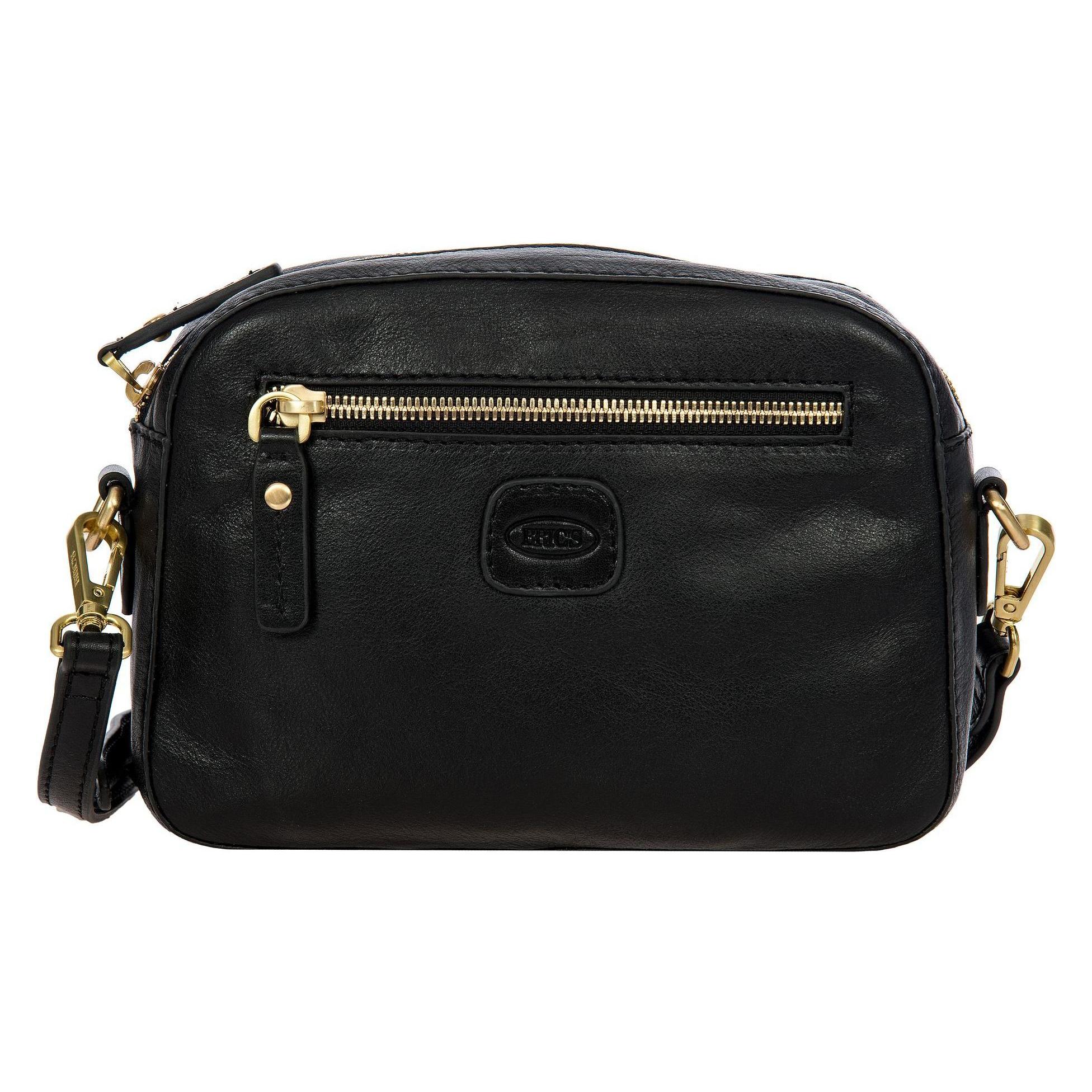 Brics, Damen, Handtasche, Volterra Umhängetasche Leder 21 Cm, Schwarz