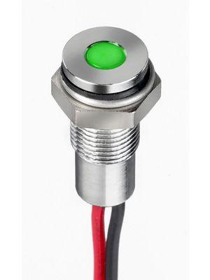 Produktbild RS PRO 6mm flush IP67 sealed chrome LED,grn 24V