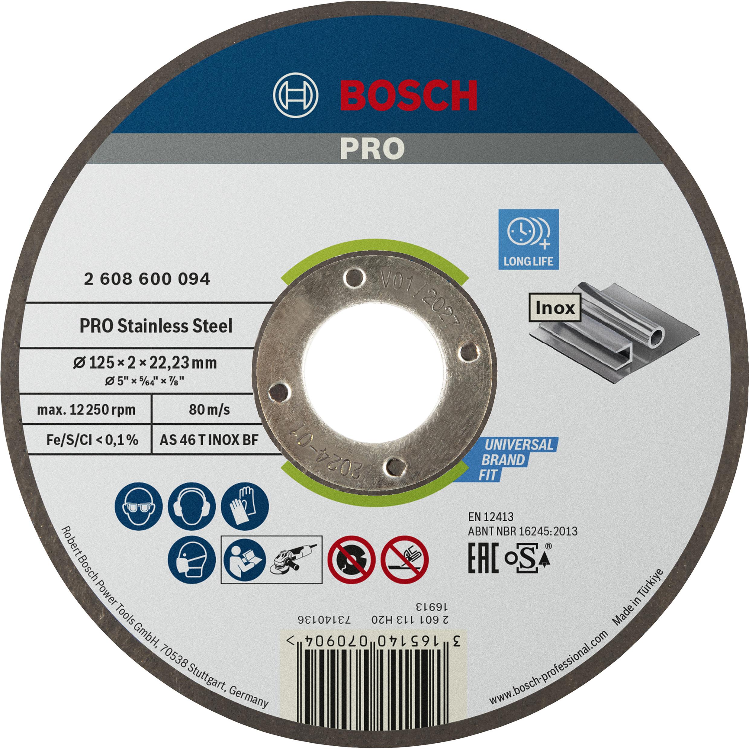 Thumbnail - Bosch Professional Zubehör, Sägeblatt, PRO Stainless Steel Trennscheibe, 125 x 2 x 22,23 mm
