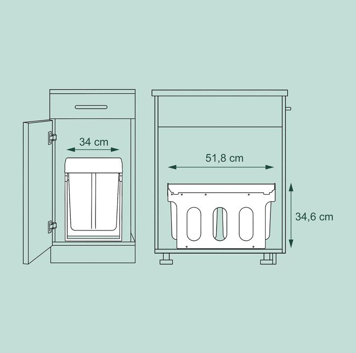 Image du produit Relaxdays Poubelle intégrée (32 l)
