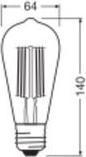 Actual product image Ledvance LED edison filament 840lm 4W/830 (60W) E27 energy class A (E27, 4 W, 840 lm, 1 x, A)