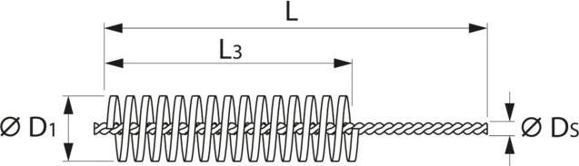 Image du produit Lessmann Brosse de buse Ø 10 mm tige 3,8 mm épaisseur de fil 0,12 mm acier 25 mm (P12)