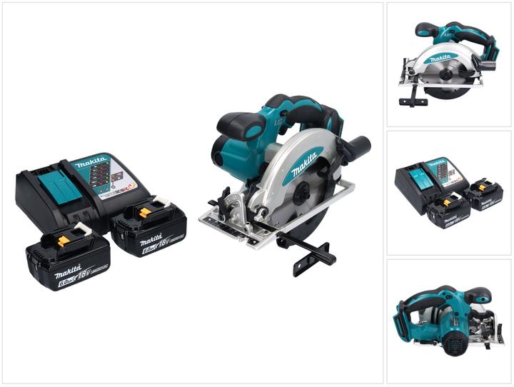 1x Makita DSS 610 Akku Handkreissäge, 2x Makita BL 1860 B 18 V 6,0 Ah Akku (197422-4), 1x Makita DC 18 RC Akku Schnell Ladegerät (195584-2)