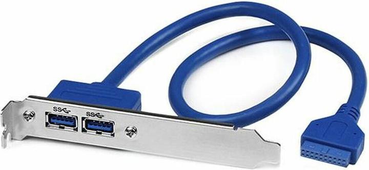 Produktbild StarTech 2 Port USB 3.0 A Buchse Slotblech - USB 3 Pin Header Slotblech Konsole (50 cm)