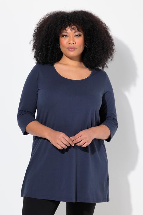 Actual product image Ulla Popken Classic A-Line 3/4 Sleeve Round Neck Knit Tunic (56)