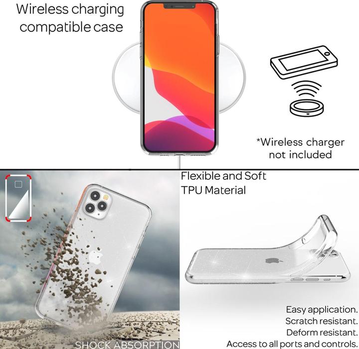 Produktbild Nalia Klare Glitzer Silikon Hülle (Apple iPhone 11 Pro)