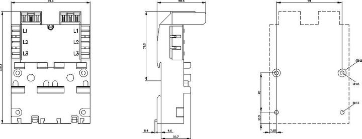 Produktbild Siemens 3-PHASE BUSBAR,2 CB,LEFT INFEED, S00+S0