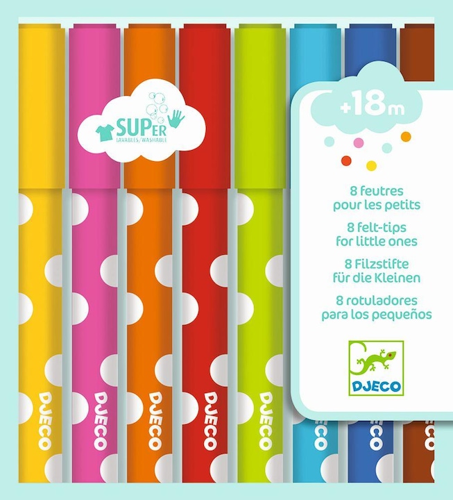 Image du produit Djeco Crayons-feutres pour les petits (Multicolore, 8 x)