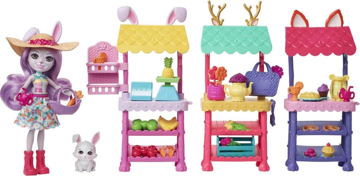 Produktbild Enchantimals City Tails Bauernmarkt Spielset mit Hasenmädchen Becker Bunny und über 35 Zubehörteilen und Accessoi