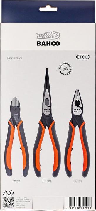 Actual product image Bahco 3er Zangenset, ERGO, in Weihnachtsverpackung, als Geschenk