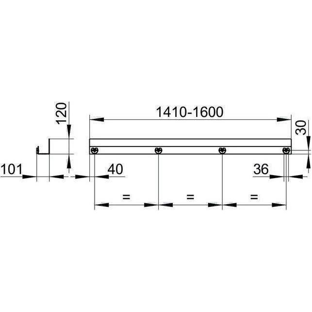 Thumbnail - Keuco, Toilettenpapierhalter, Duschablage mit Haken we 1410-1600x120x90mm