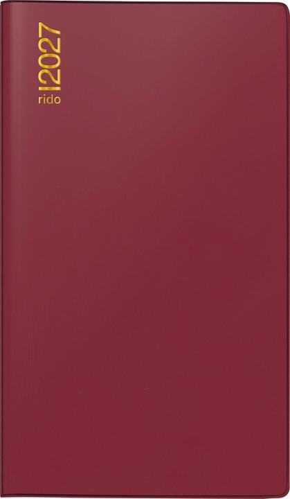 Produktbild rido/idé 7012212297 Taschenkalender Mod. TM 17/contacter 2027 A6 quer, Kunststoff, bordeaux (A6)