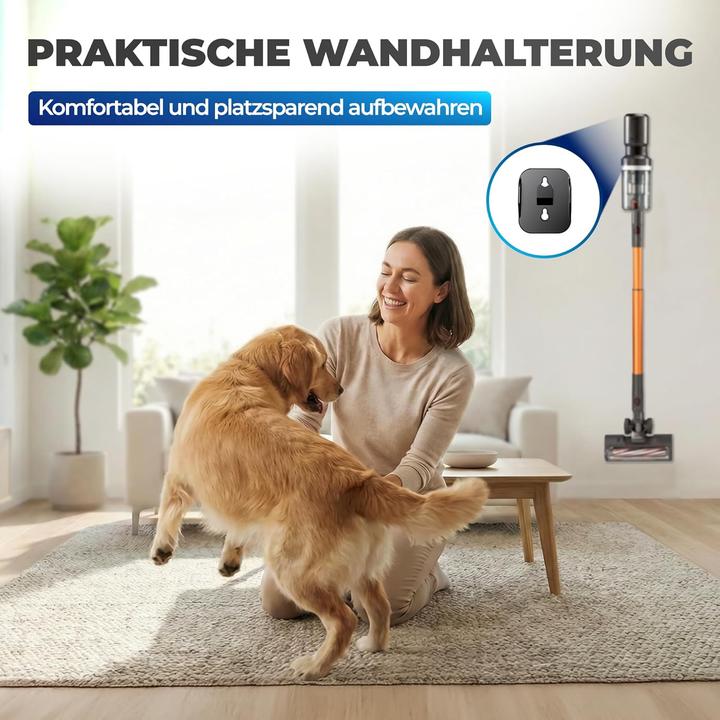 Produktbild KLAMER Akku Staubsauger, 2-in-1 Staubsauger kabellos & Handstaubsauger, Akkulaufzeit bis 60 min…