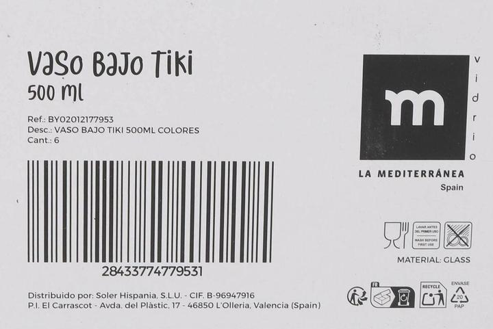 Actual product image La Mer Wasserglas TIKI 0,5 L (24 Stück) (0.50 l, 24 x)