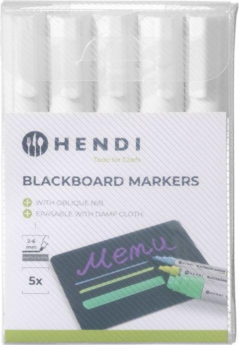 Image du produit Hendi Marqueur craie -mm, blanc - pièce (Blanc, 6 mm, 5 x)
