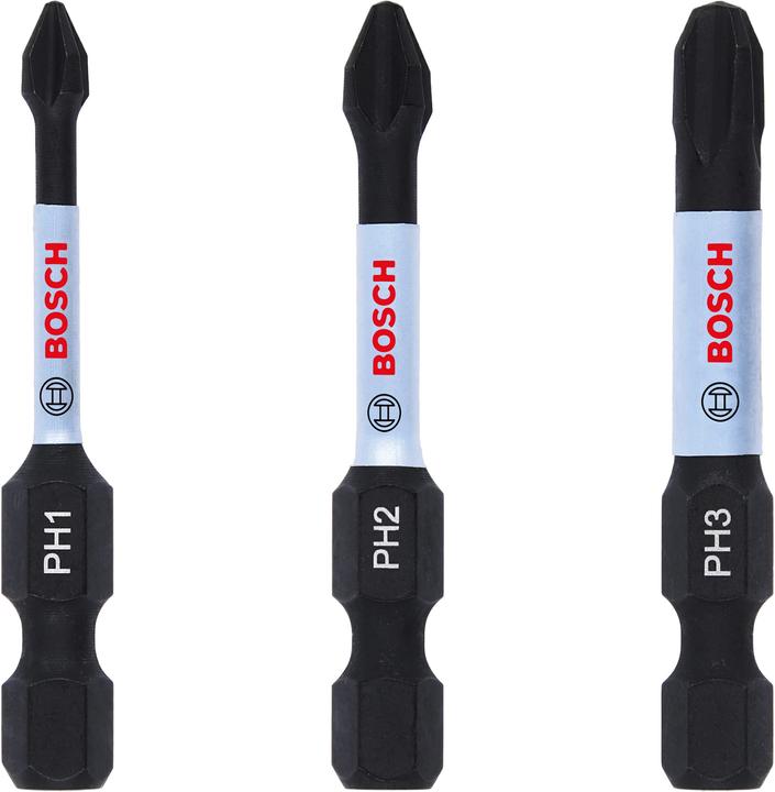 Produktbild Bosch Professional Zubehör PRO Phillips Impact Bit, PH1x55, PH2x55, PH3x55 mm, 3-tlg. (Schraubschlitz, Sechskant (hexagonal))