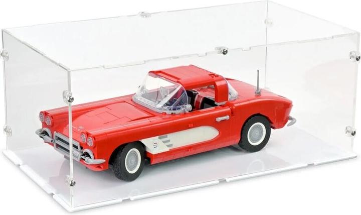 Actual product image iDisplayit Acrylic display for LEGO® 10321 Chevrolet Corvette (With white bottom)