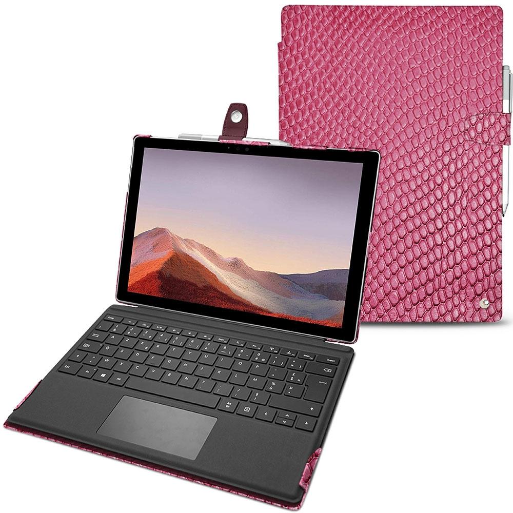 Thumbnail - Noreve Lederschutzhülle (Microsoft Surface Pro 7), Tablet Hülle, Rosa