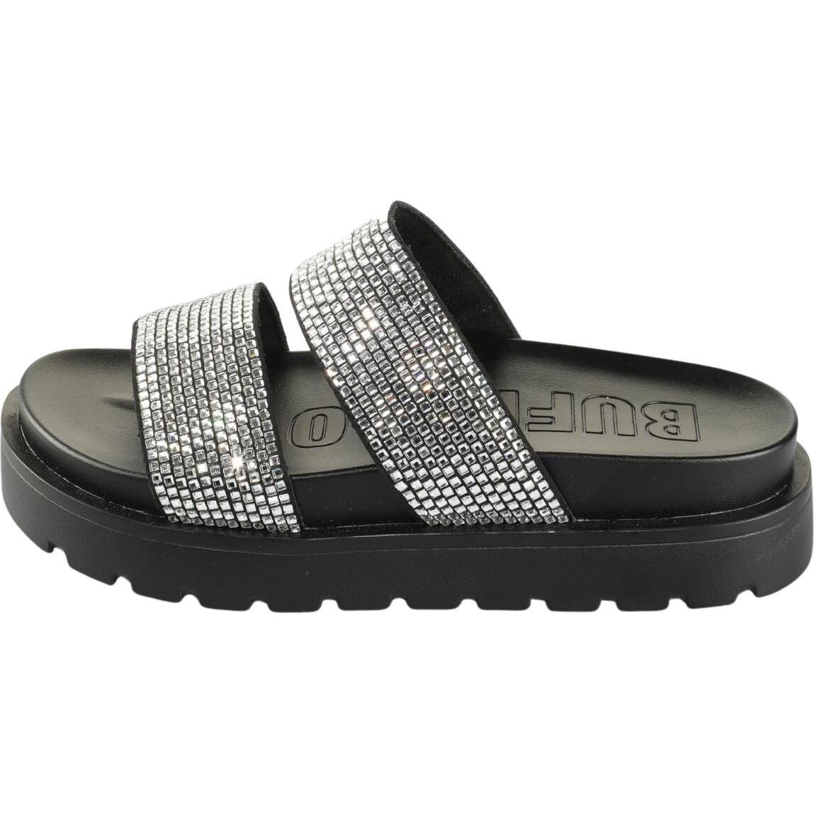 Buffalo, Damen, Sandalen, Raya Tss Spark - Vegan Textile, Schwarz, (38)