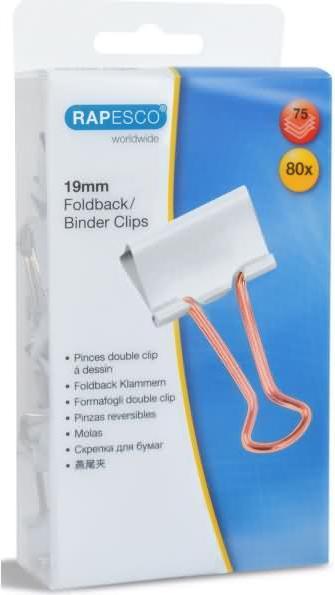 Immagine prodotto Rapesco Clip Foldback, (L)19 mm, oro bianco/rosa, 80 pezzi. (1 x)