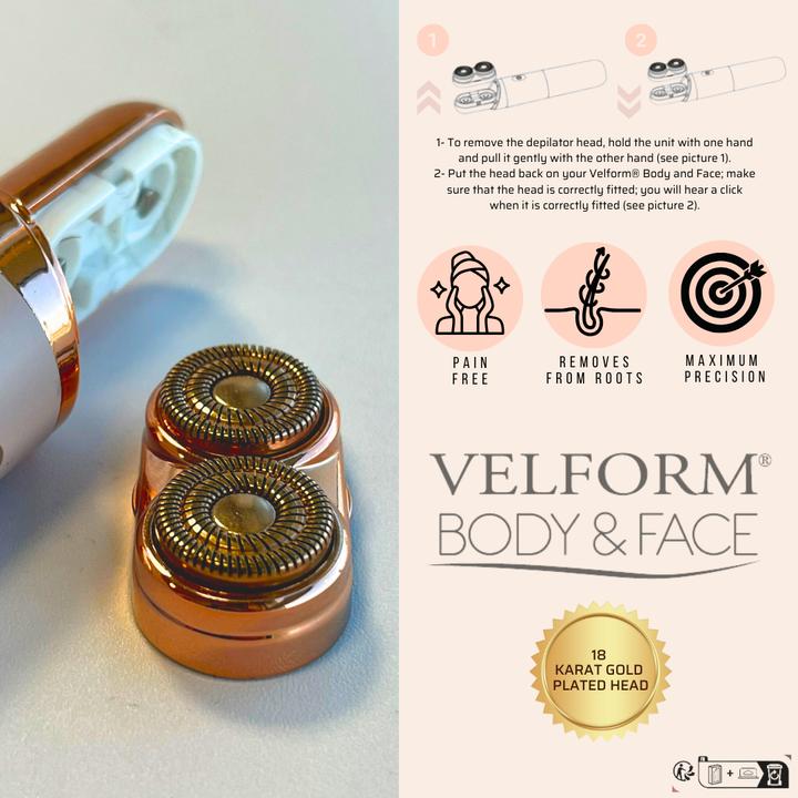 Actual product image Velform Haarentferner für Body & Face, Duo-Schneidekopf, 13,6 cm