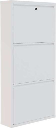 Homitis Locking 3 Piece Metal Shoe Cabinet