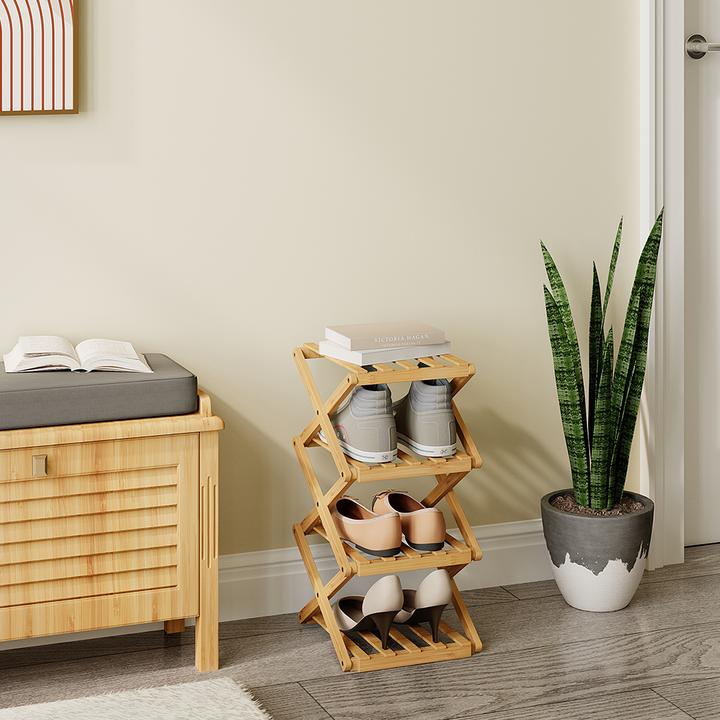 Produktbild Vichy Schuhregal Ziggy, Bambus, 26 x 52 cm mit 4 Fächern