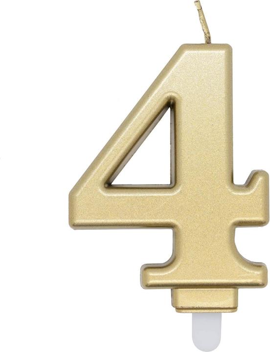 Image du produit Amscan Numéro de la bougie 4 en or (1 x)