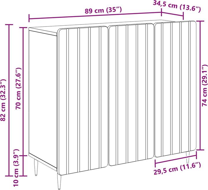 Produktbild vidaXL Aufbewahrungsmöbel (34.50 x 89 x 82 cm)