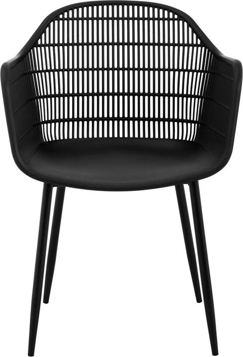 Produktbild Fromm & Starck Stuhl 2er Set Lehnstuhl Kunststoff Metallbeine bis 150 kg Designstuhl schwarz