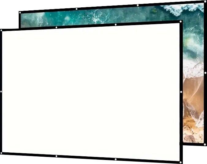 Actual product image PhoneLook Doppelseitige 16:9 Projektionsleinwand mit pflegeleichtem, bügelbarem Stoff (100 Zoll, 254 cm) (100", 16:9)