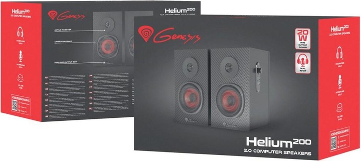 Actual product image Genesis Helium 200 Gaming Speakers, 4 Ω, Black