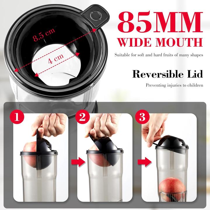 Actual product image Amzchef Slow Juicer mit 2 Filtereinsätzen