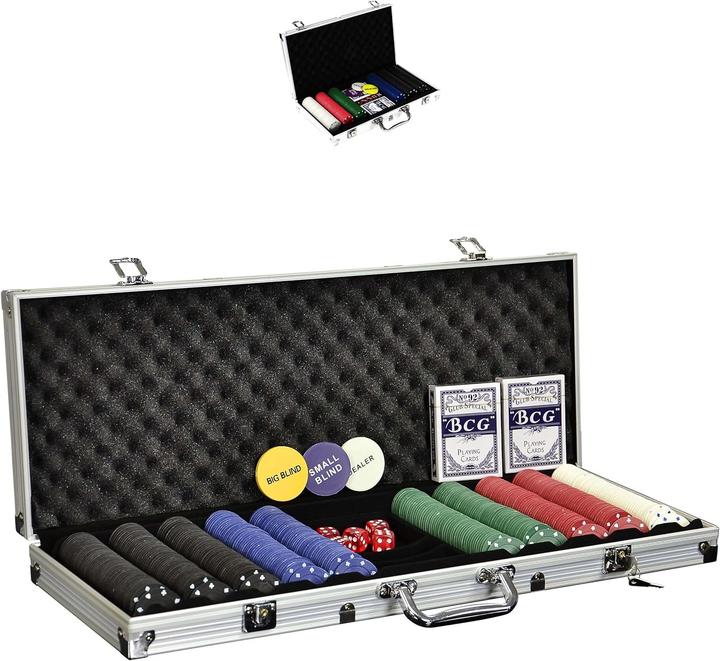 Sonlex Pokerkoffer Set mit 500 Chips und Zubehör (Tedesco)