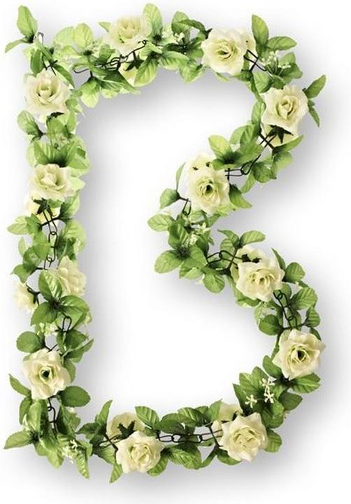 Actual product image Basil FLOWER GARLAND, rose garland, white