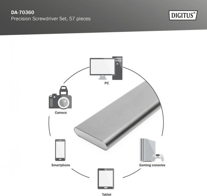 Image du produit Digitus Jeu de tournevis mécanique de précision, 57 pièces