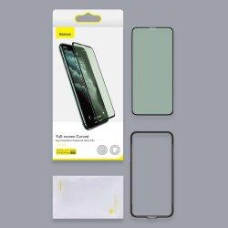 Baseus iPhone 11 Pro Max 0.3 mm Full-Screen curved T-Glass (2pcs+fr) Eye Prot. Black SGAPIPH65S-IA01 (2 Stück, Apple iPh...