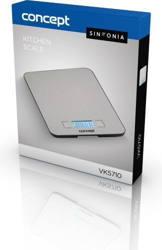 Produktbild Concept VK5710 Küchenwaage Edelstahl Arbeitsplatte Rechteck Elektronische Küchenwaage