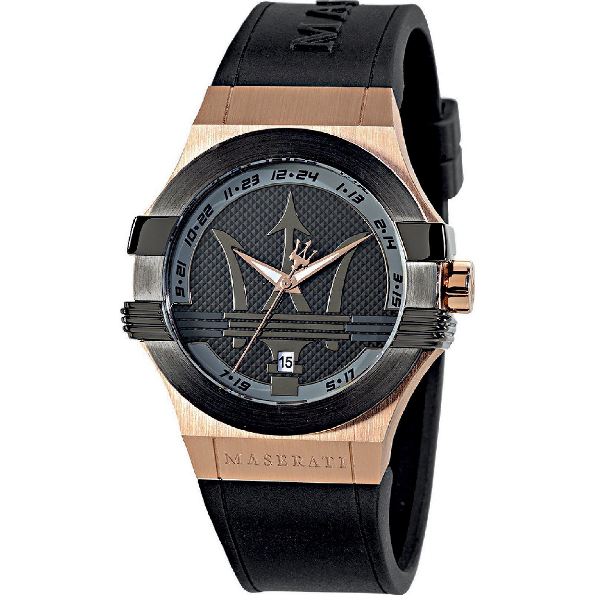 Maserati, Armbanduhr, Potenza, Gold, (Analoguhr, 42 mm)
