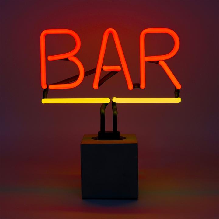 Produktbild Locomocean Glas Neon Tischlampe mit Betonsockel - BAR