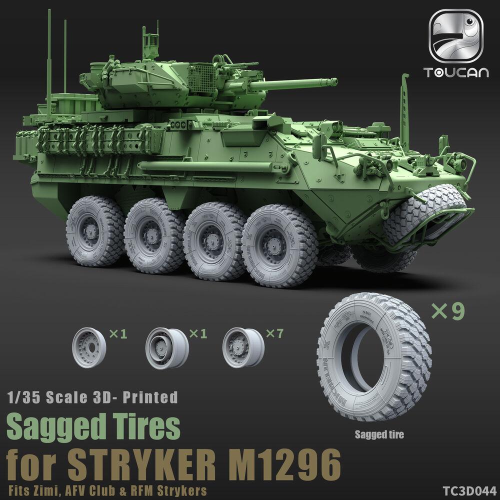 Toucan Model 3D-Printed Sagged Tires for STRYKER M1296