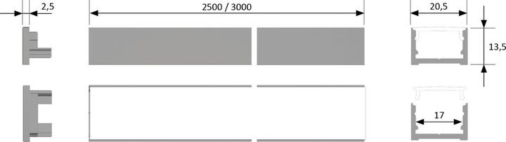 Produktbild Halemeier LED Ein-/Anbauprofile ChannelLine D2 mit Lichtblende