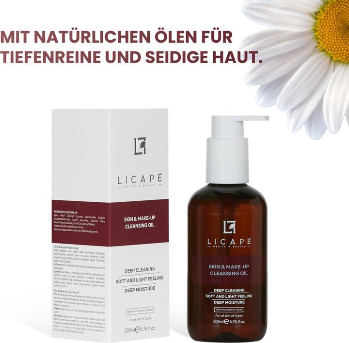 Immagine prodotto Licape Reinigungsöl 200 ml - Zweiphasen-Reiniger für Haut & Make-up mit Anti-Akne (Lozione detergente, 200 ml)
