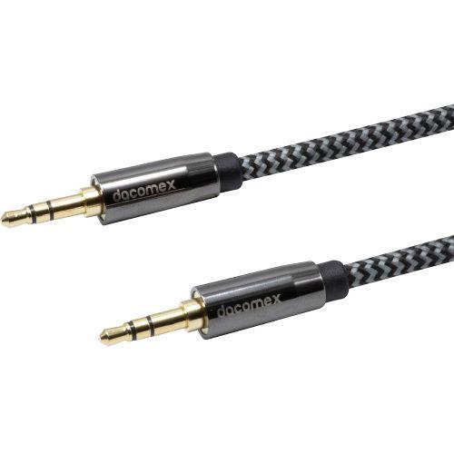 Dacomex Audiokabel, 3,5 mm Stereo Klinkenst. / St., Recycling-Material, schwarz/grau, 3,0 m (3 m, Cavo AUX), Cavo audio